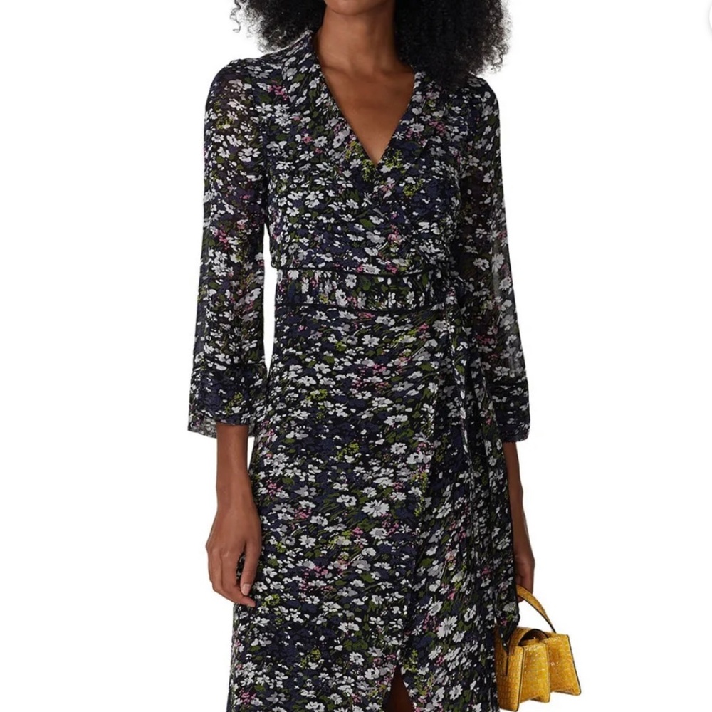 Ganni Floral Georgette Wrap Dress